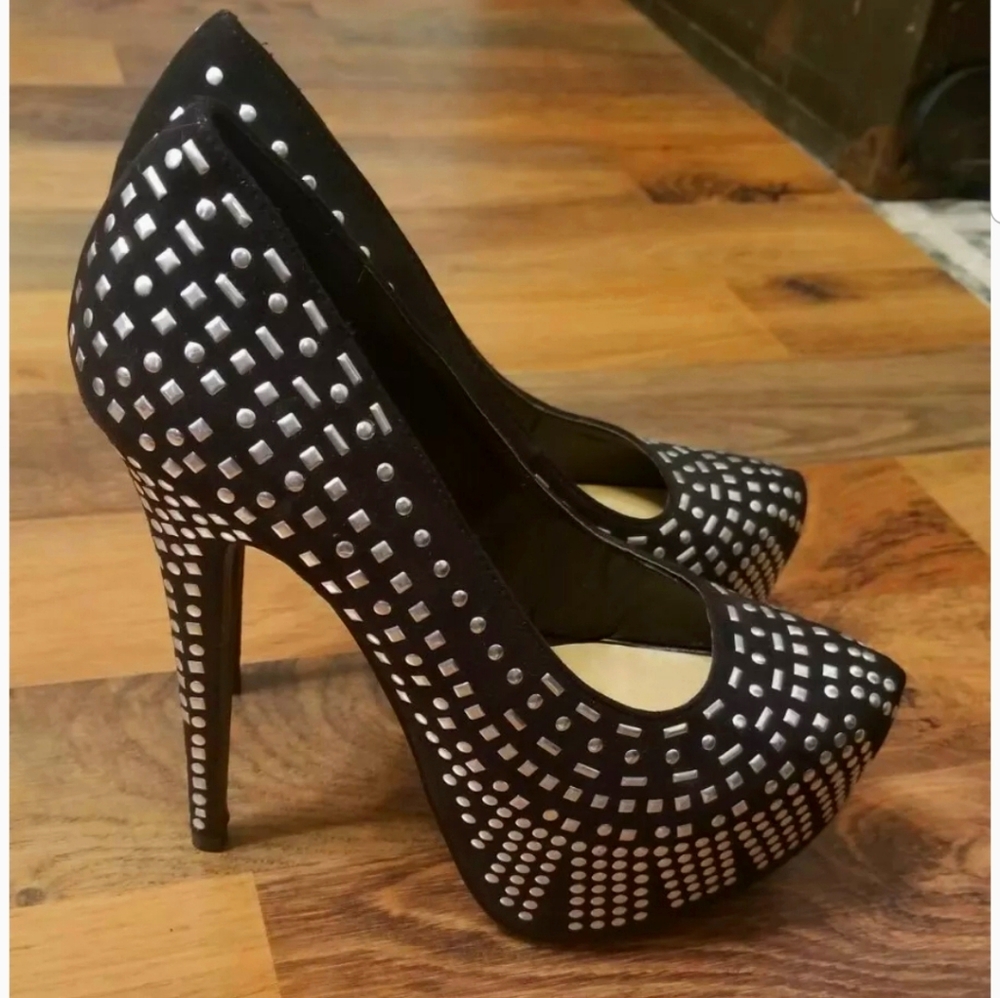 Just Fab studded very high heels size 9